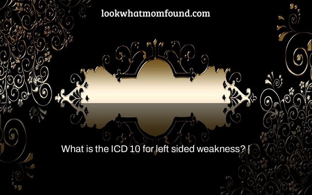What is the ICD 10 for left sided weakness? |