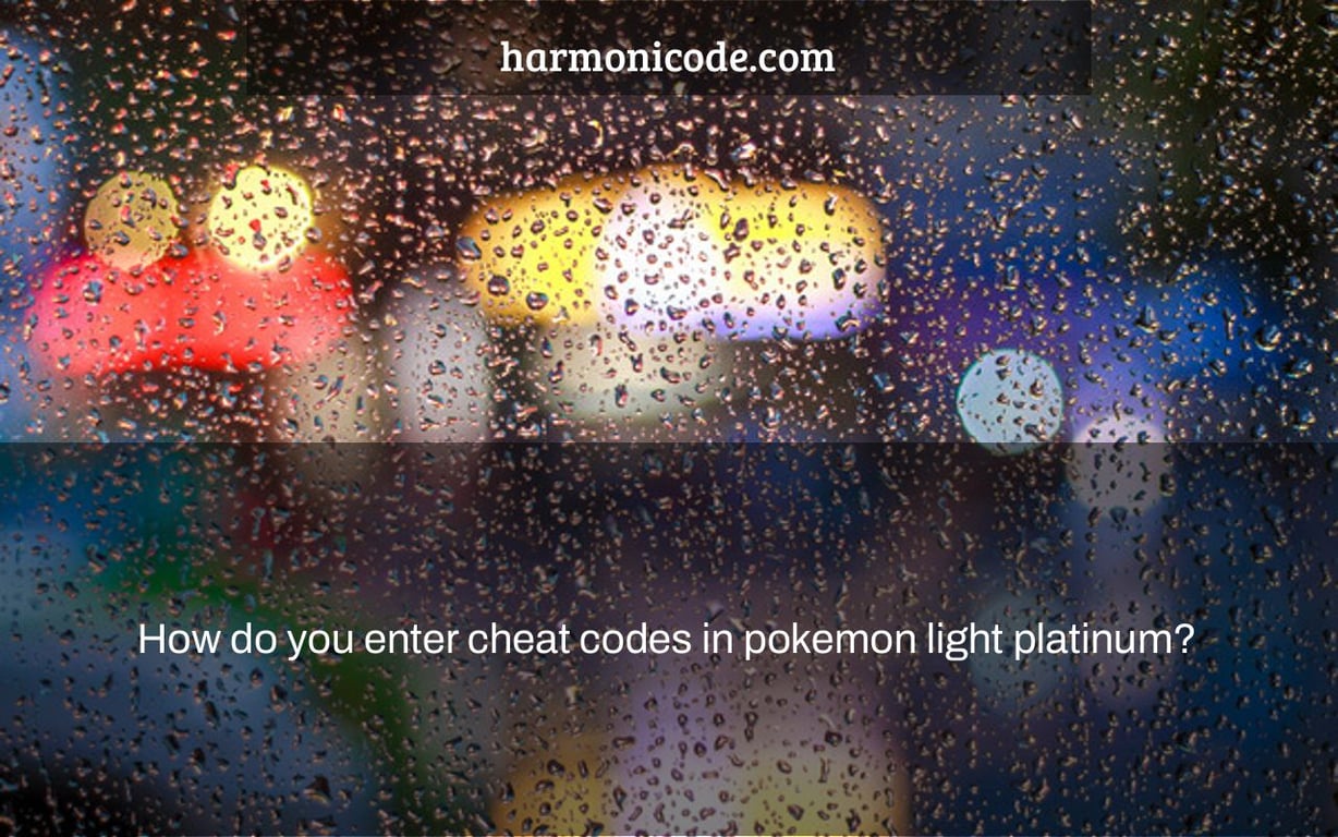 How do you enter cheat codes in pokemon light platinum?