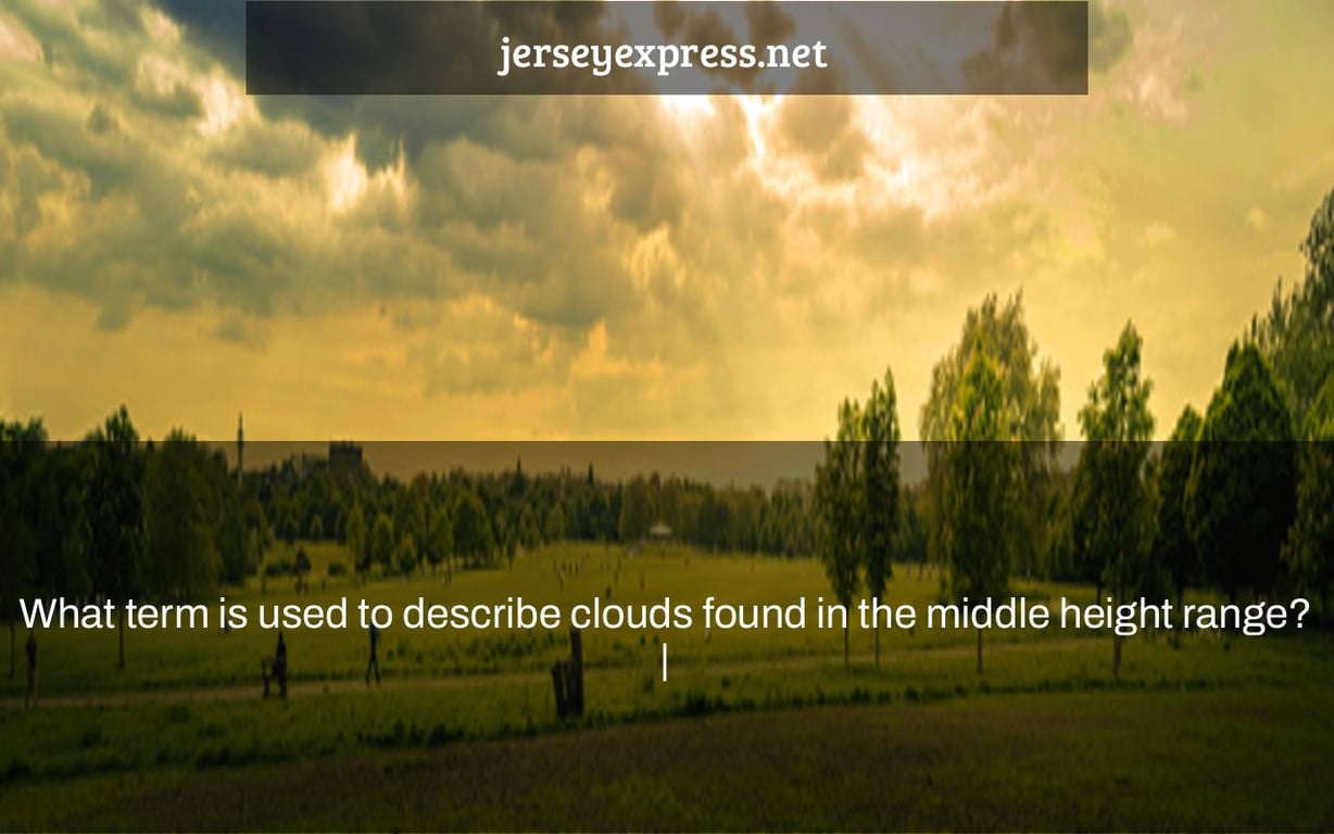 What term is used to describe clouds found in the middle height range? |