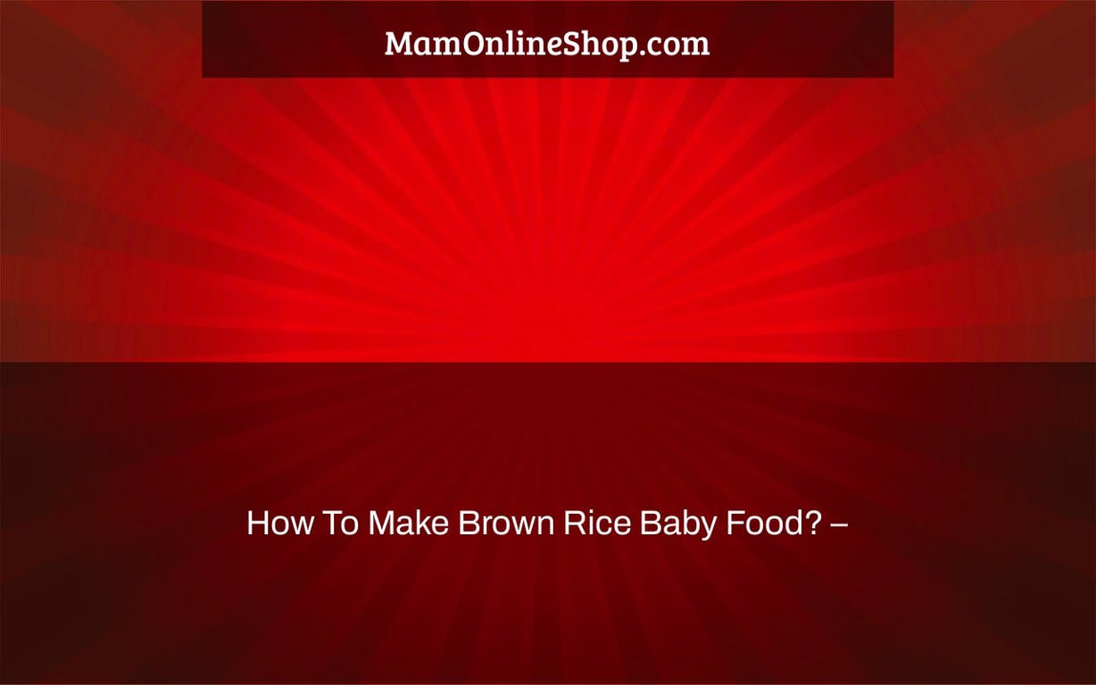 How To Make Brown Rice Baby Food? –