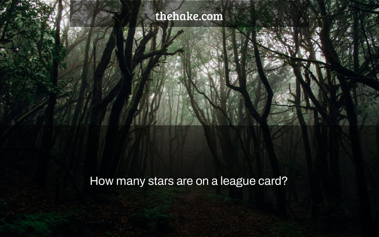 How many stars are on a league card?
