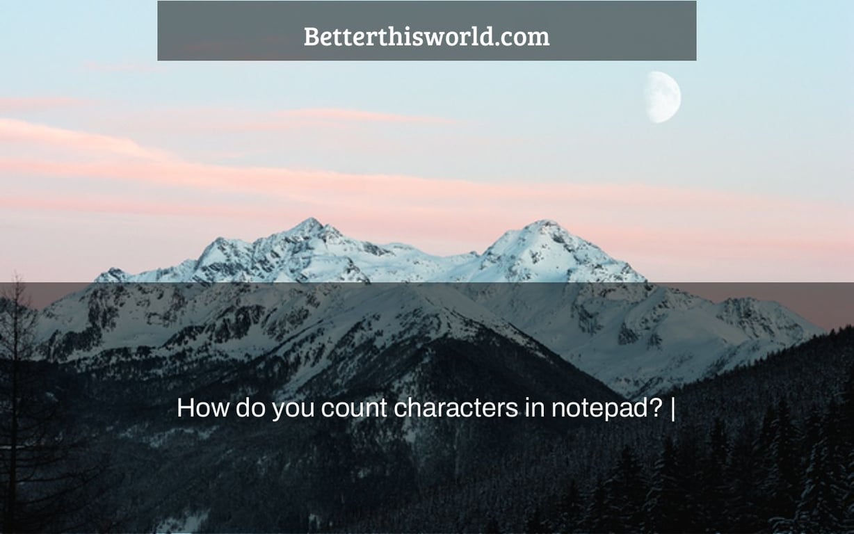 How do you count characters in notepad? |