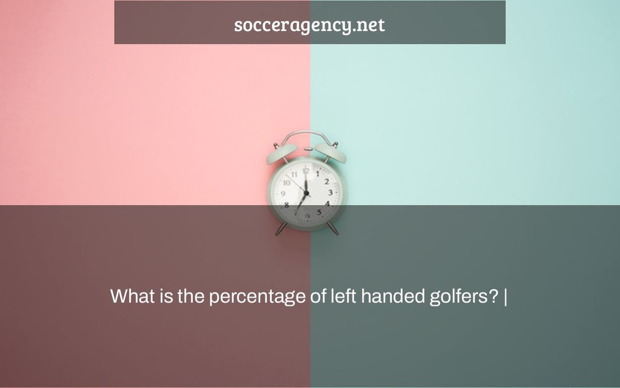 What is the percentage of left handed golfers? |
