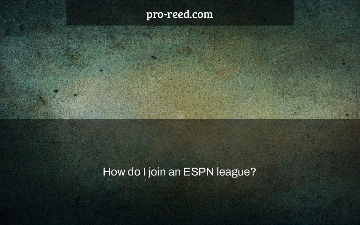 How do I join an ESPN league?