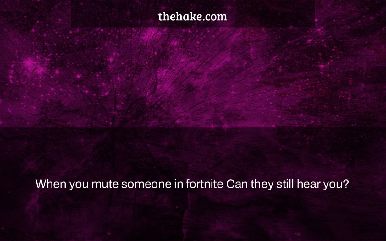 When you mute someone in fortnite Can they still hear you? The Hake
