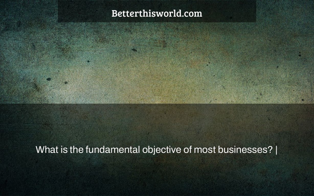 What is the fundamental objective of most businesses? |