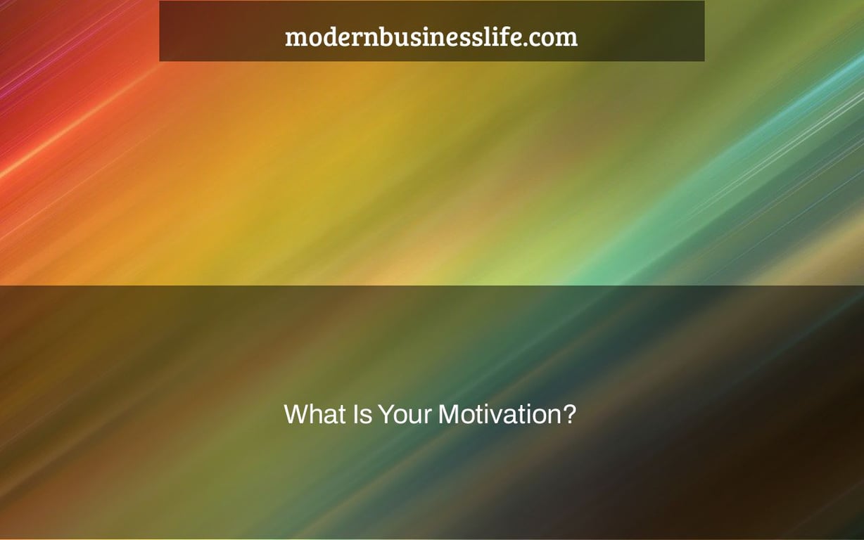 What Is Your Motivation?