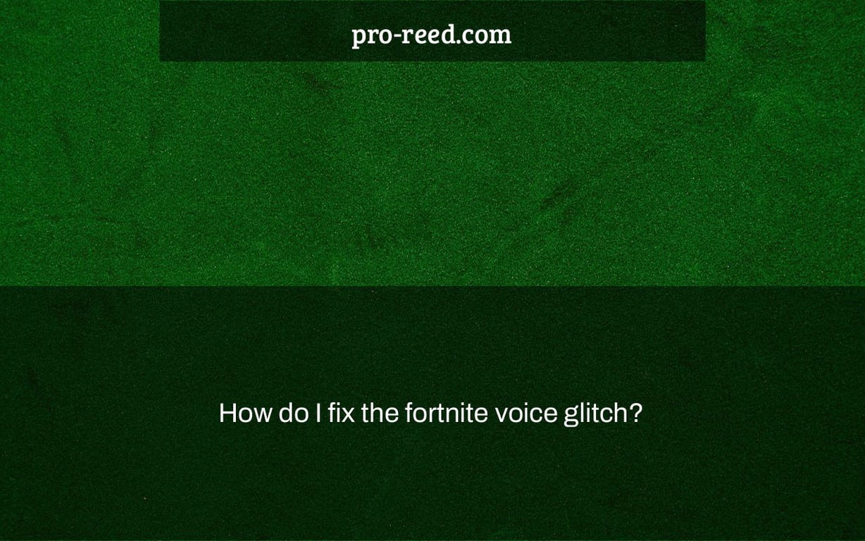 How do I fix the fortnite voice glitch? Pro Reed