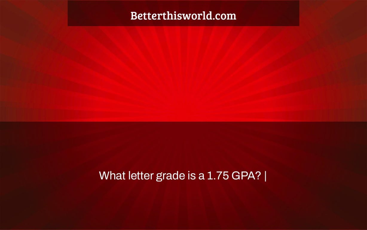 What letter grade is a 1.75 GPA? |