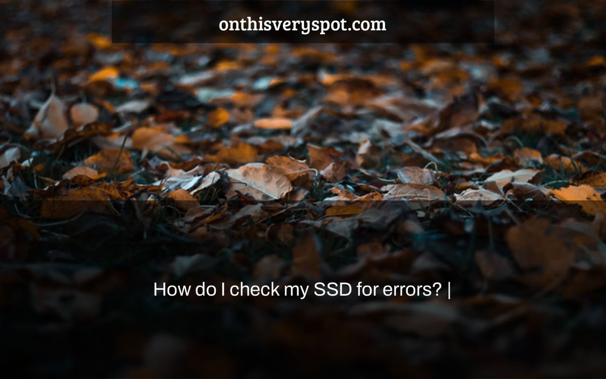 How do I check my SSD for errors? |