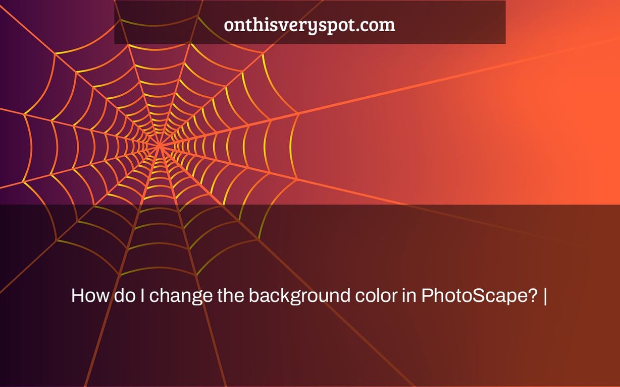 How do I change the background color in PhotoScape? |