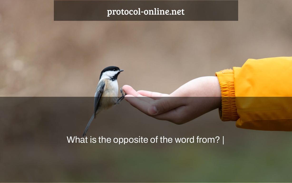 What is the opposite of the word from? |