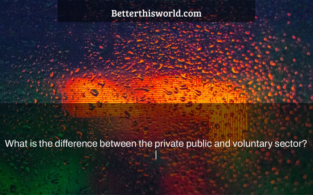 What is the difference between the private public and voluntary sector? |