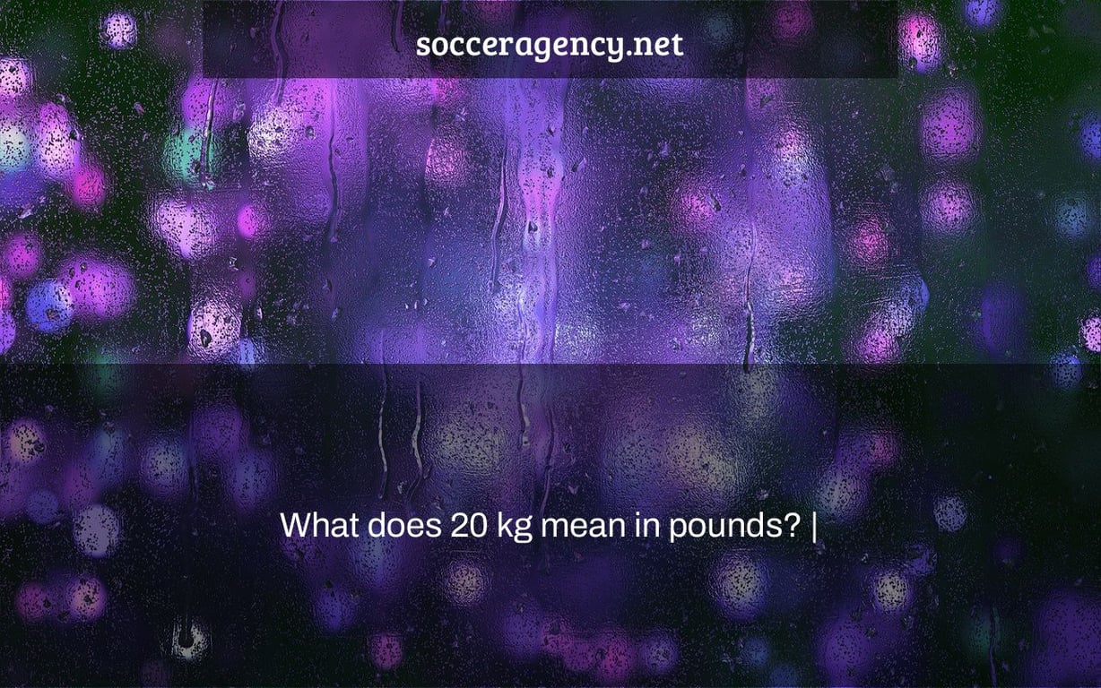 What does 20 kg mean in pounds? |