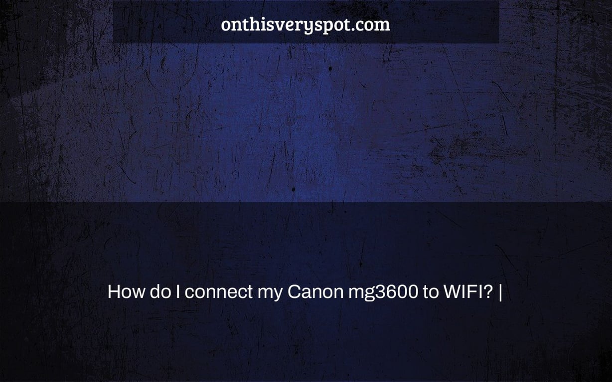 How do I connect my Canon mg3600 to WIFI? On This Very Spot