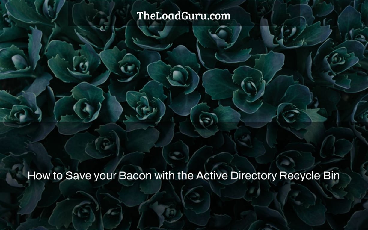 How to Save your Bacon with the Active Directory Recycle Bin