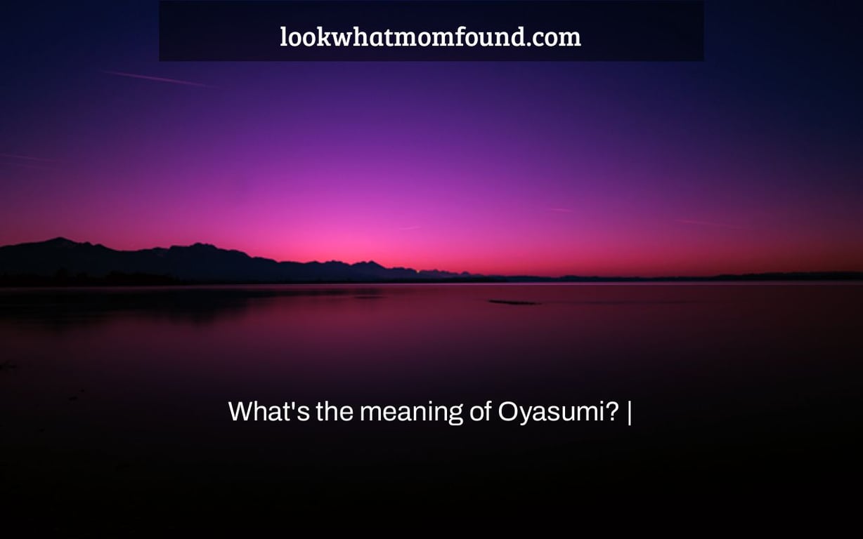 What's the meaning of Oyasumi? |