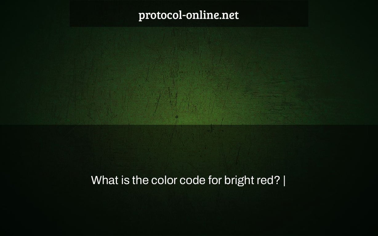 What is the color code for bright red? |