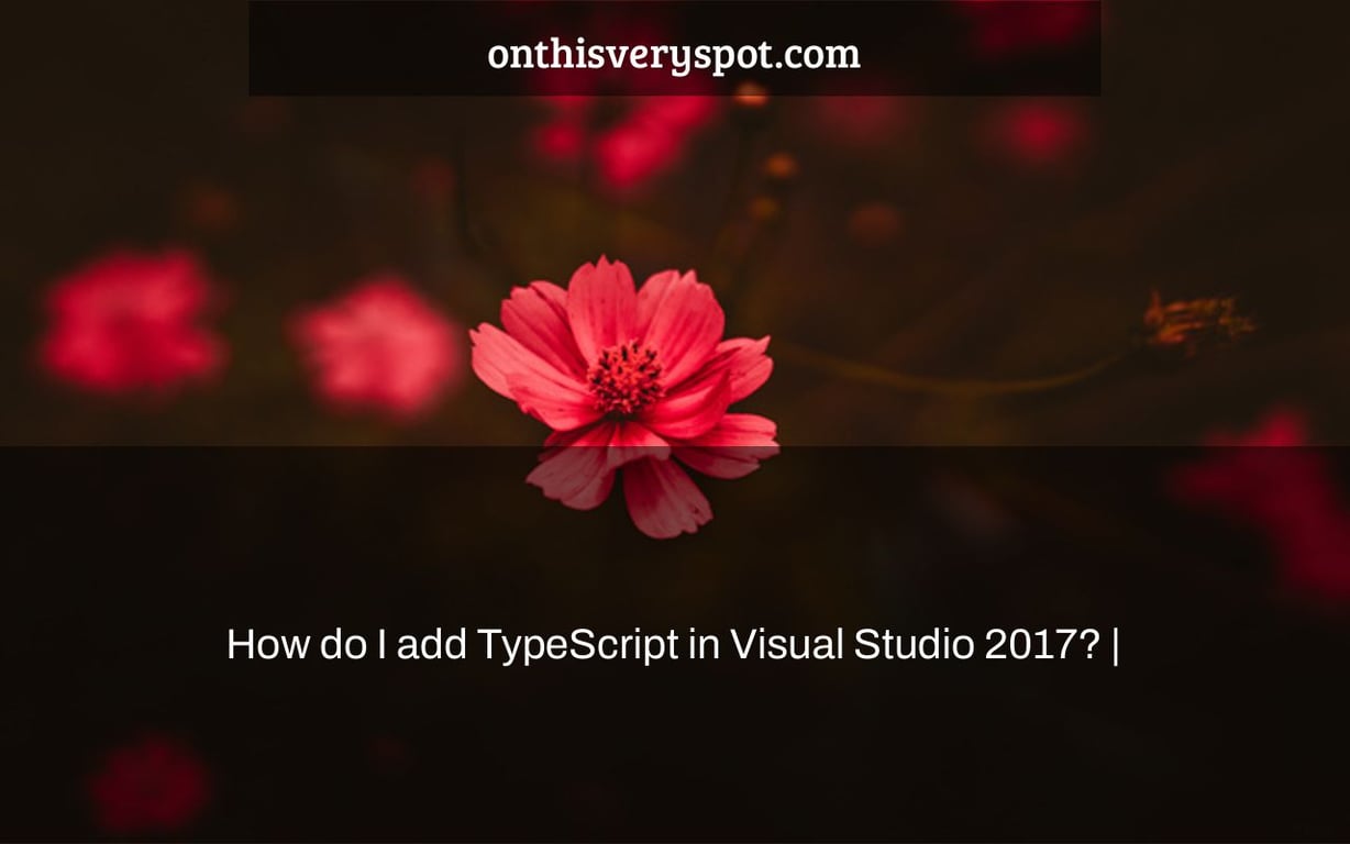 How do I add TypeScript in Visual Studio 2017? |