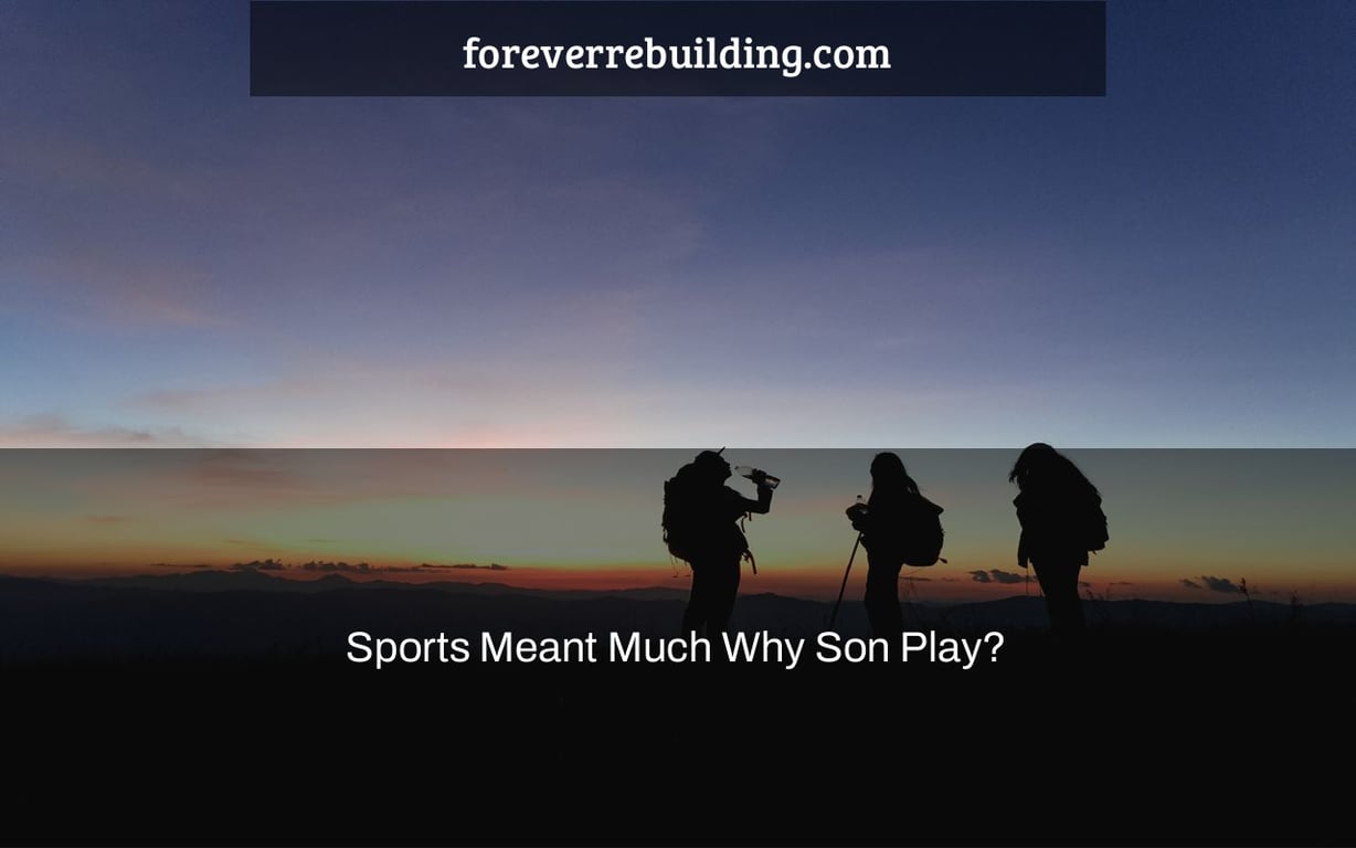 Sports Meant Much Why Son Play?