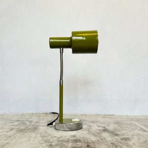 Vintage 1970s Prova Olive Green Gooseneck Desk Lamp