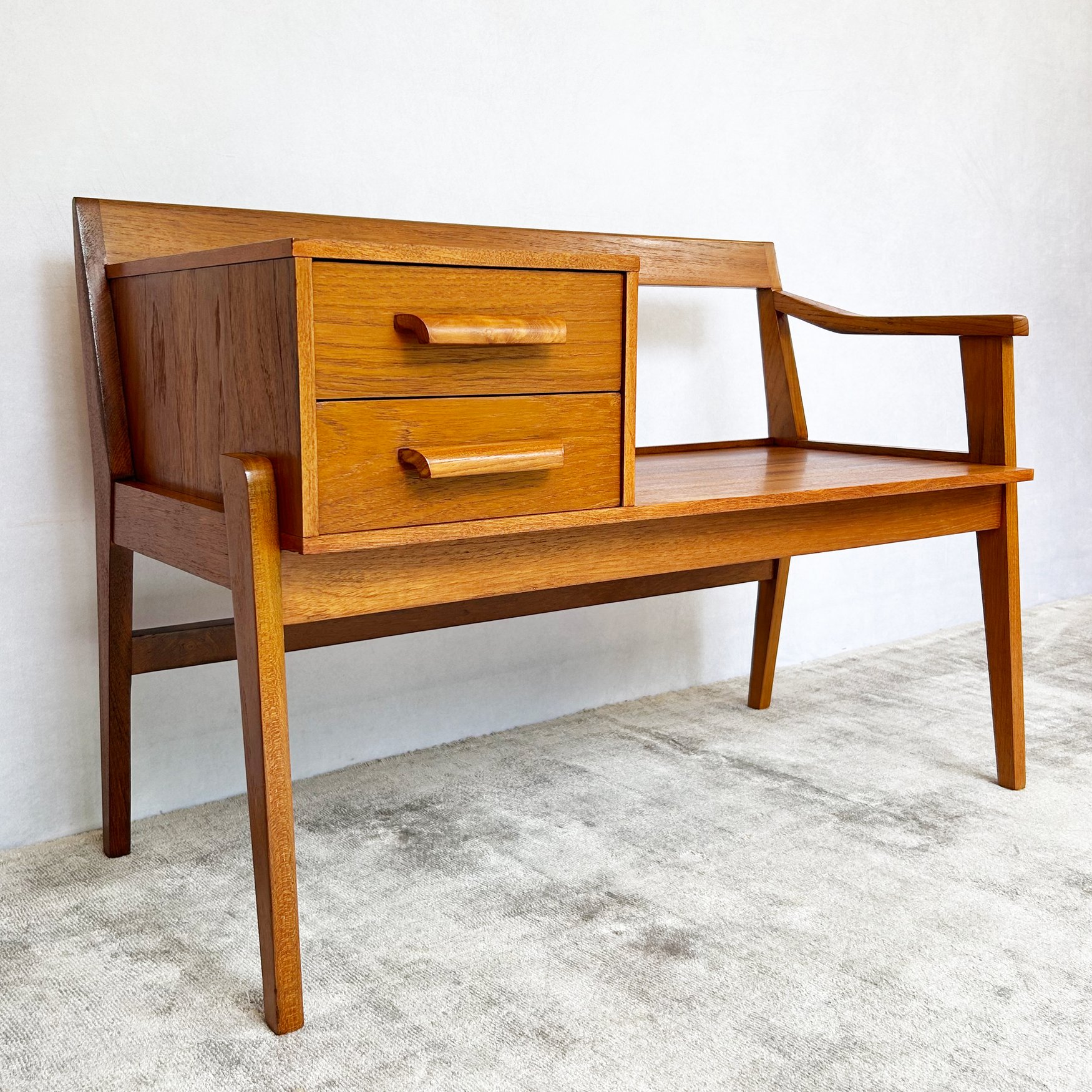 Mid Century Chippy Heath Hall / Telephone Seat - Vintage