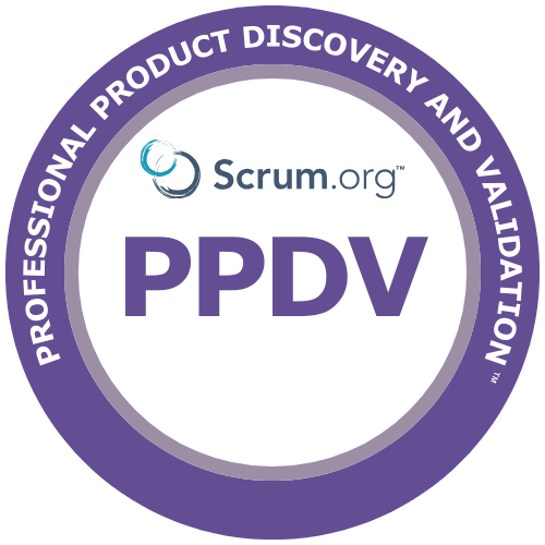 Huy hiệu Professional Product Discovery and Validation (PPDV) của Scrum.org