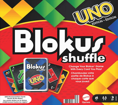 Caja de Blokus Shuffle: UNO Edition