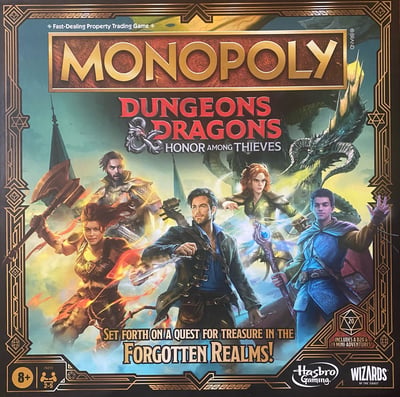 Caja de Monopoly: Dungeons & Dragons – Honor Among Thieves
