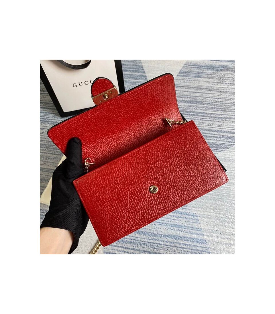 Gucci GG Interlocking Wallet On Chain Red view 10