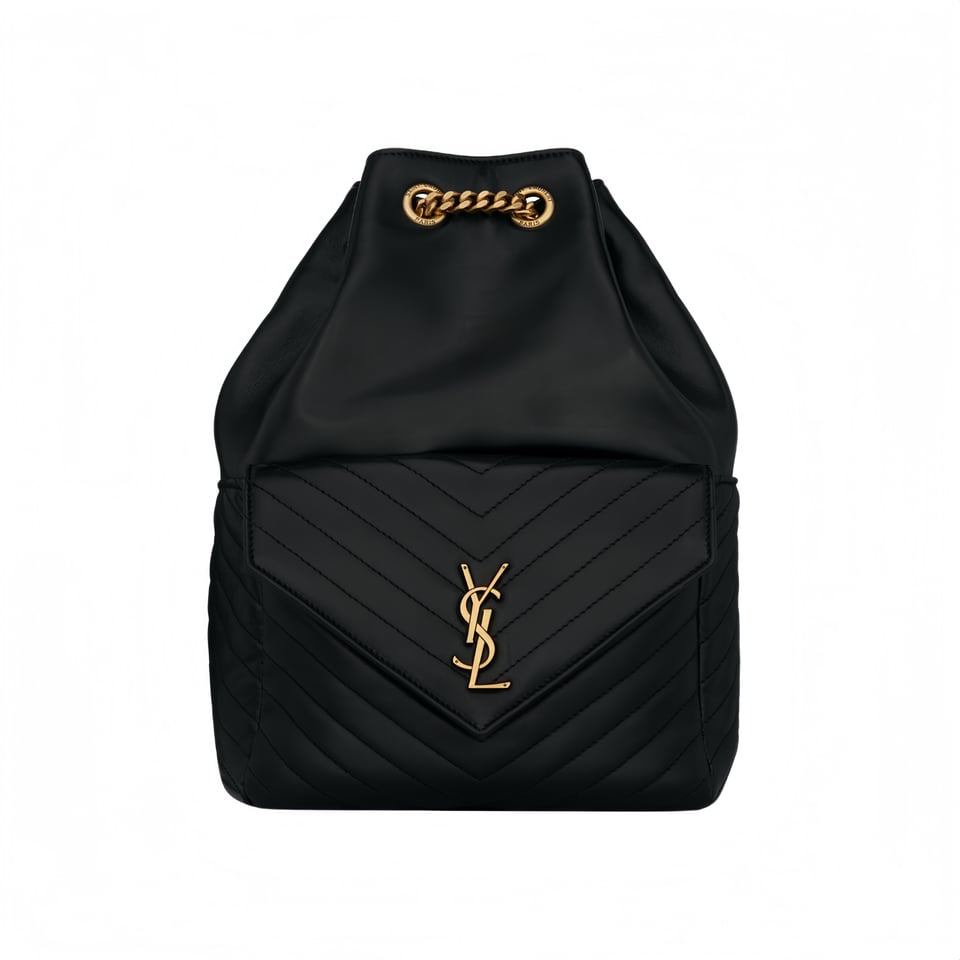 Saint Laurent Joe Backpack In Black Gold 29Cm