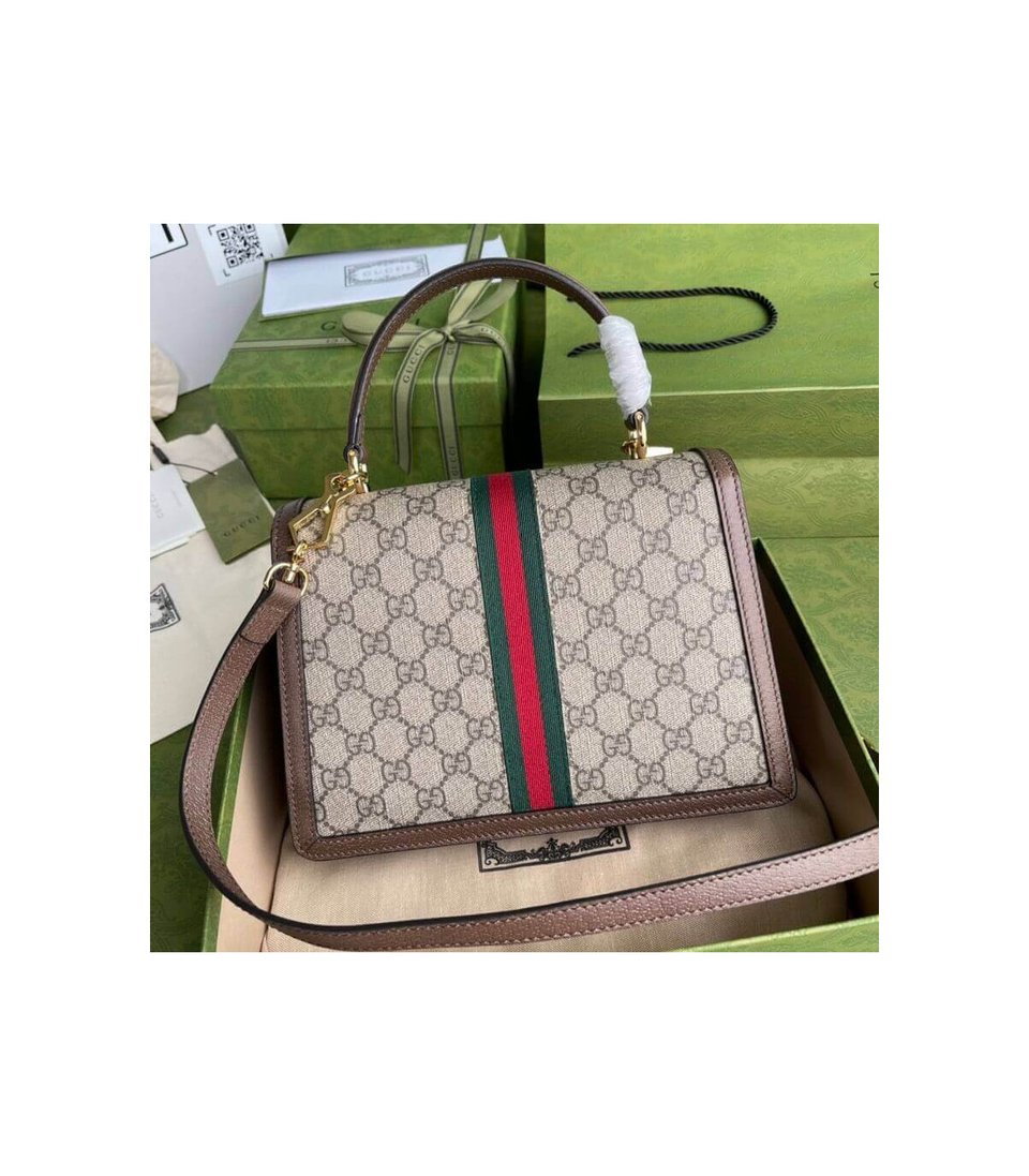 Gucci Ophidia Small Top Handle Bag With Web view 5
