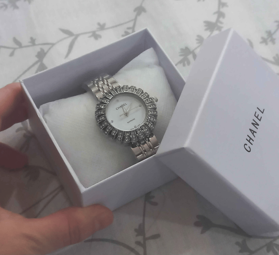 Chanel Sapphire Diamond Watch White Dial view 4