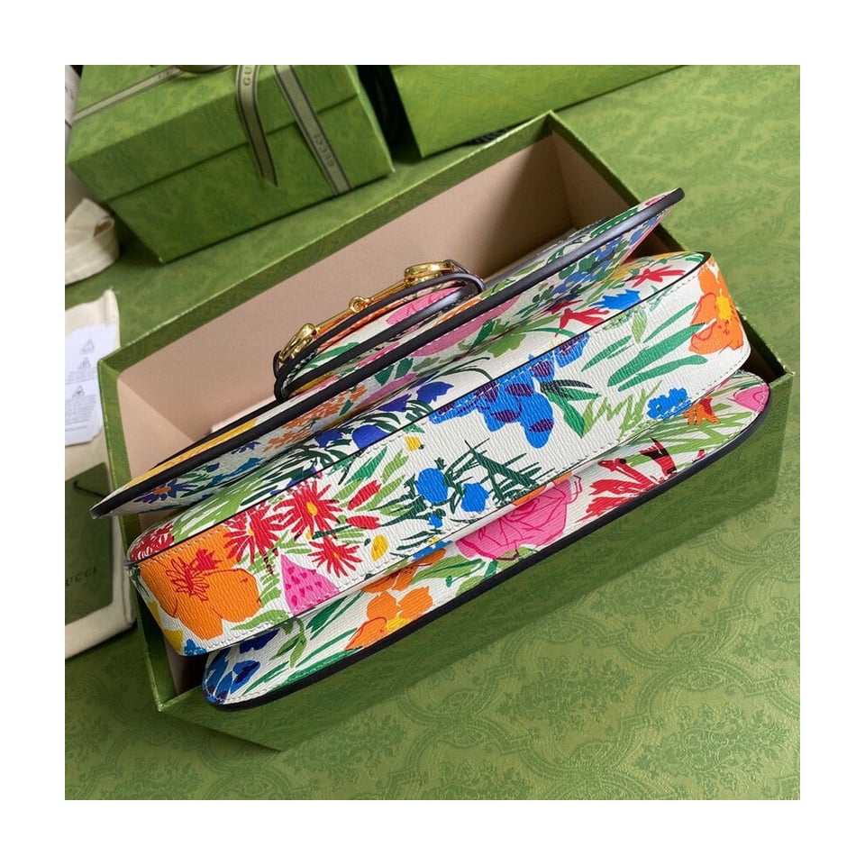 Gucci Horsebit 1955 Small Bag in Ken Scott Print view 5