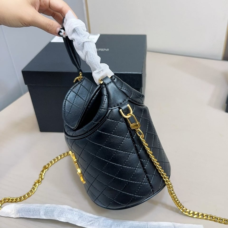 Saint Laurent Gaby Bucket Bag In Black 18Cm view 5