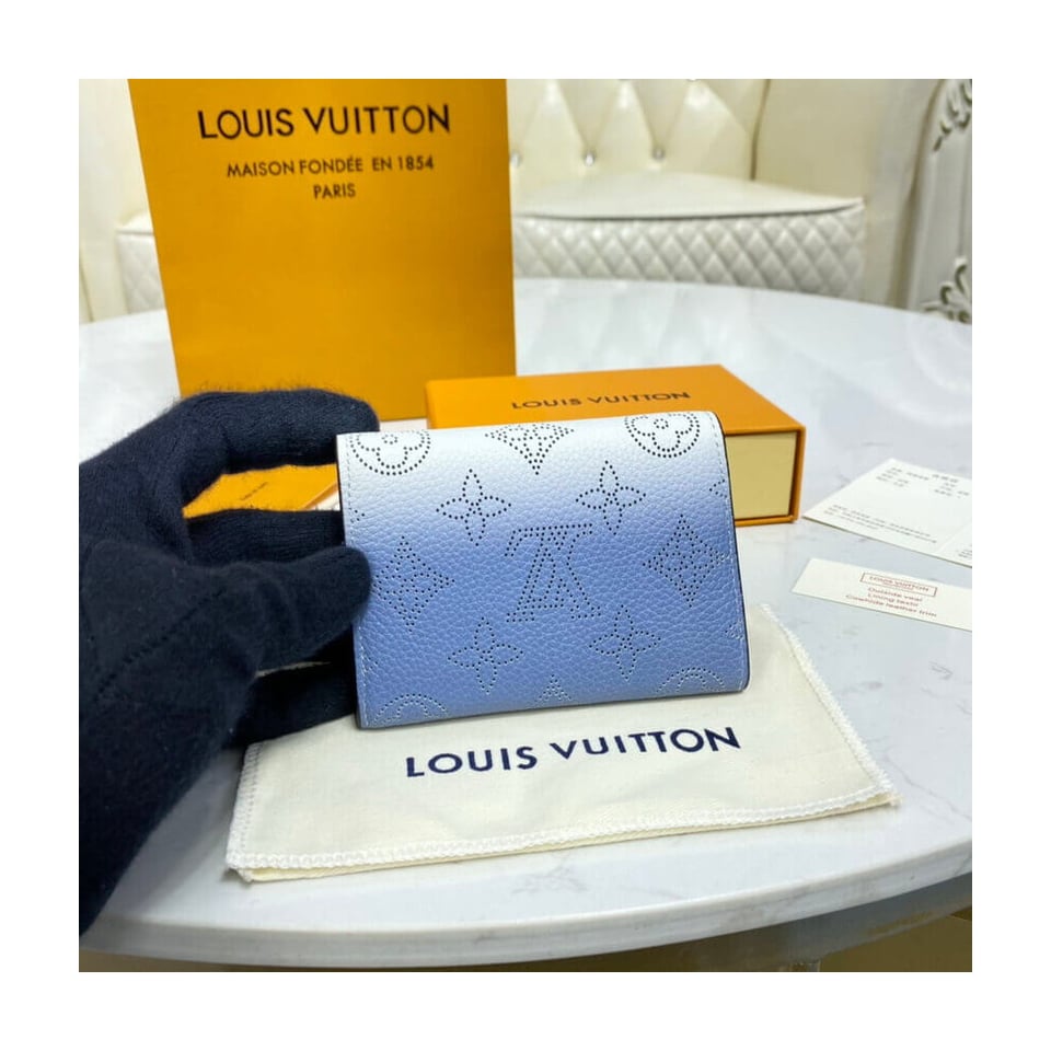 Louis Vuitton Coin Purse in Blue Gradient Mahina Perforated Leather view 3