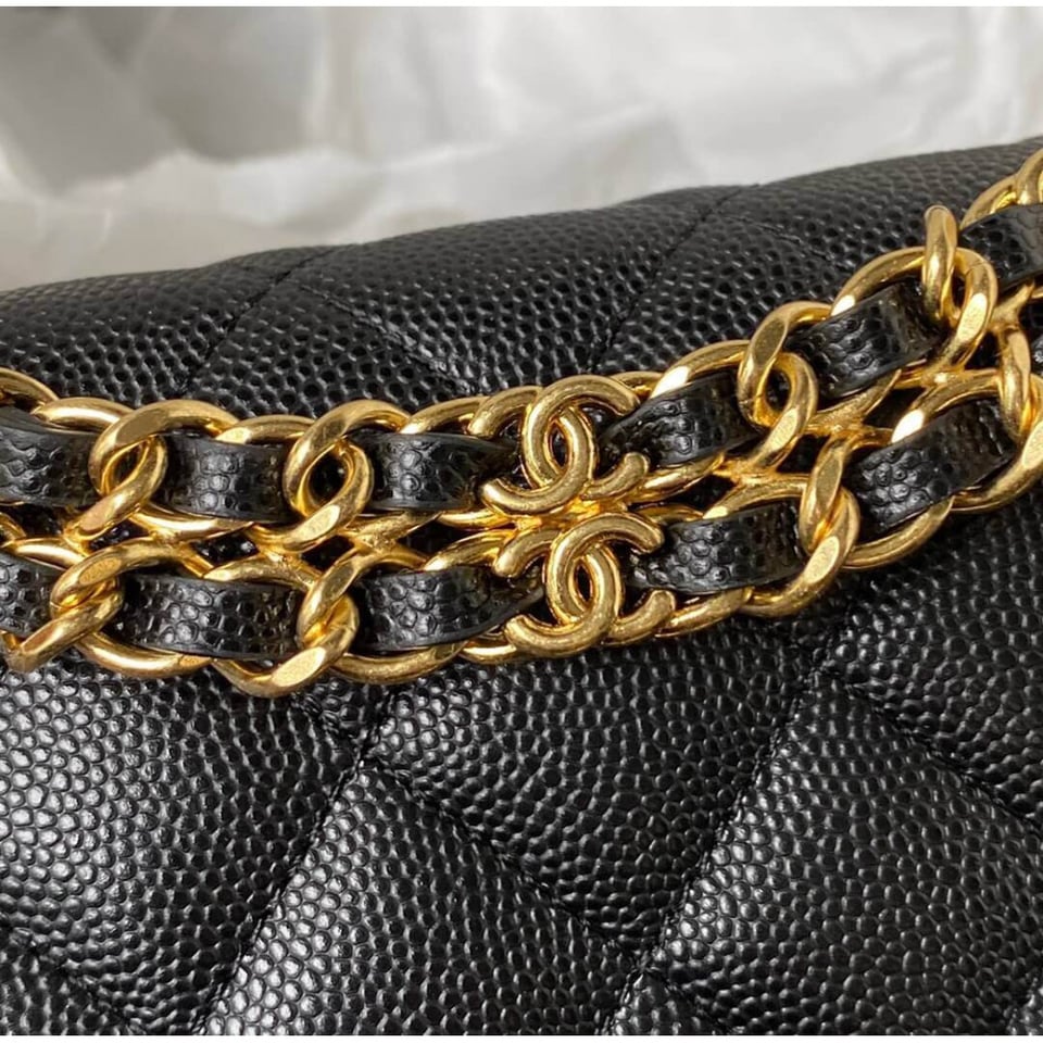 Chanel Grained Calfskin Wallet on Chain 19cm view 7