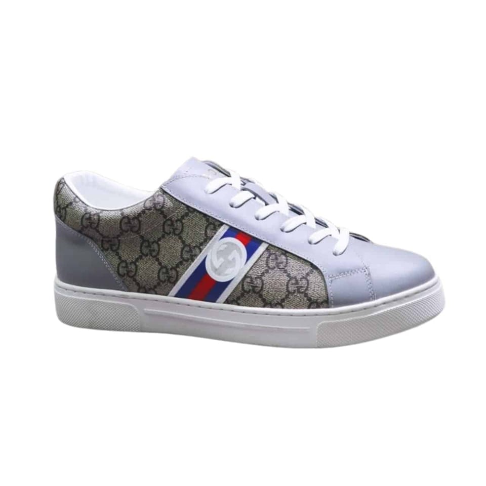 Gucci Gg Supreme Sneaker Beige Gg Blue And Orange Web