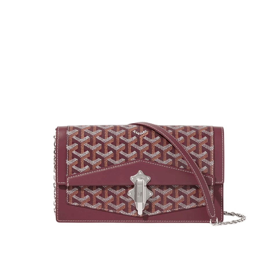 Goyard Duchesse Marie-Caroline Bag 25cm Wine Red Goyardine Canvas And Smooth Calfskin