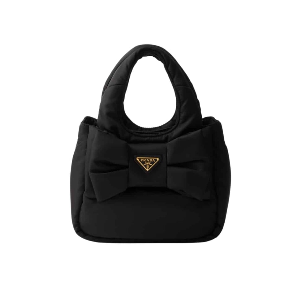 Prada Padded Re Nylon Mini Bag With Bow Black 19Cm view 2