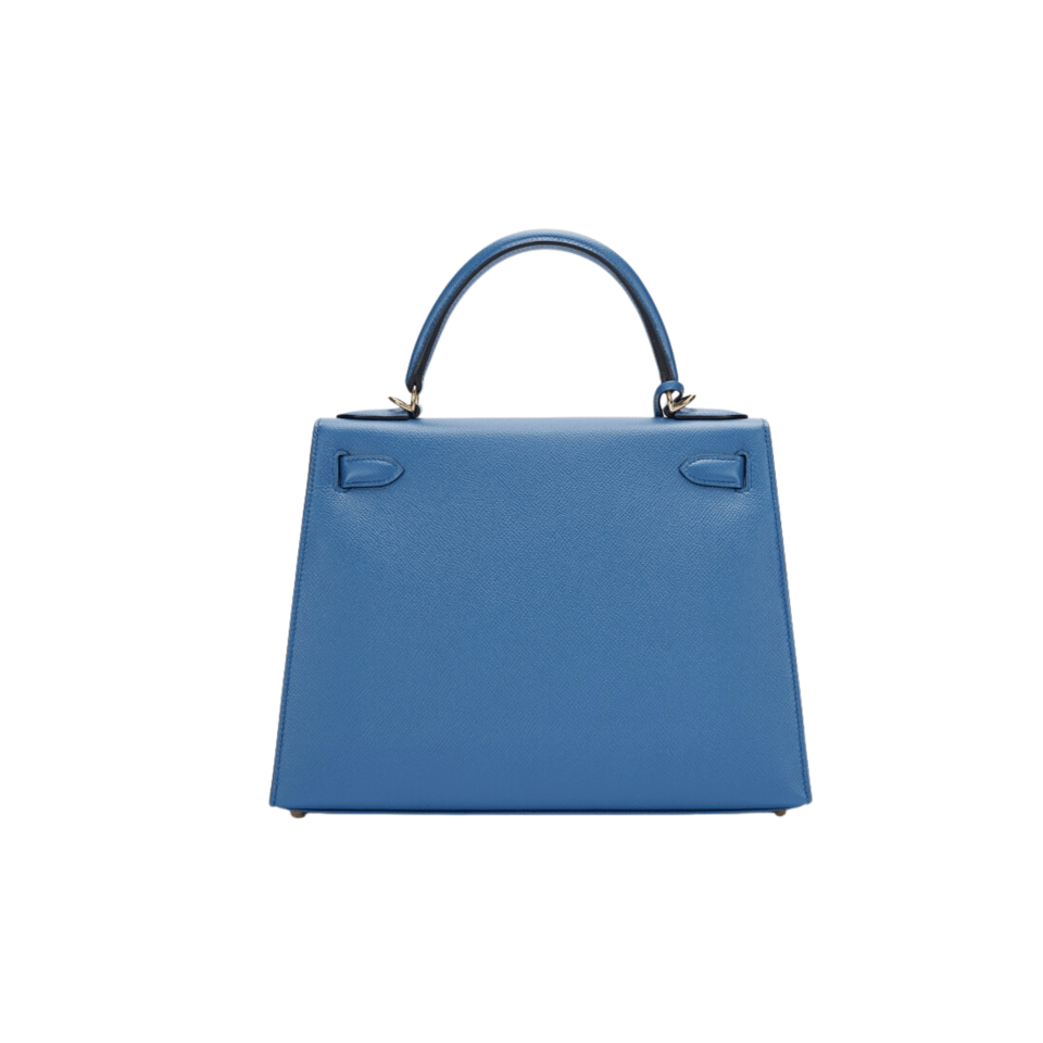 Hermes Kelly 25 Bag In French Blue Epsom Leather For Women 25cm/10in view 3