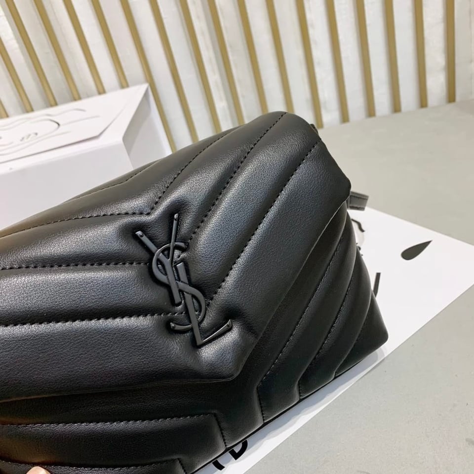 Saint Laurent Loulou Toy Strap Bag In Quilted Y Leather With Black Hardware view 7