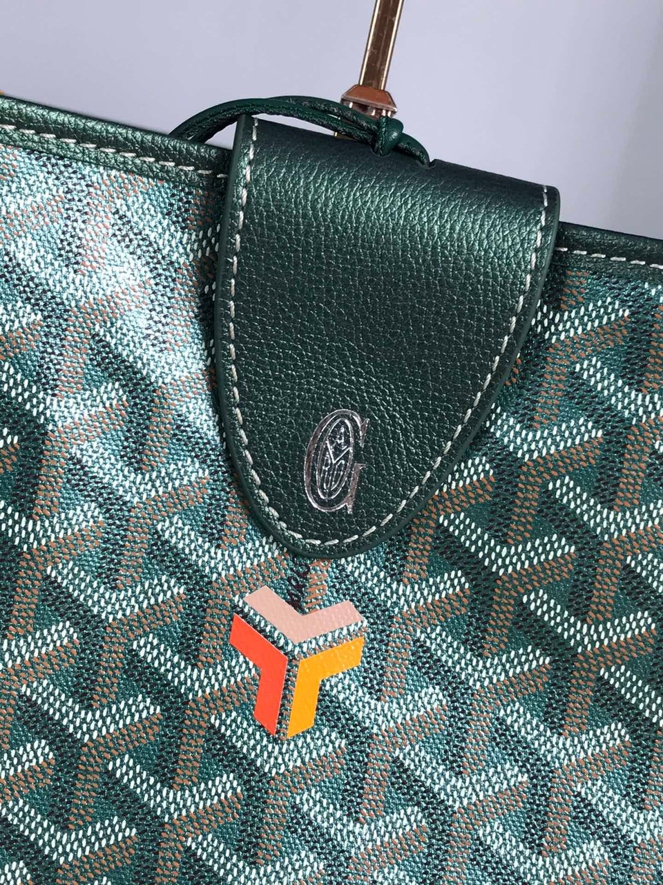 Goyard Saint Louis Gm Bag 40Cm Green Canvas Chevroches Calfskin view 8