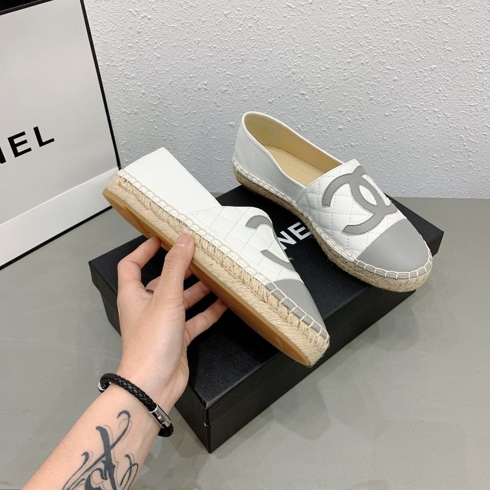 Chanel Cc Espadrilles White Gray view 9