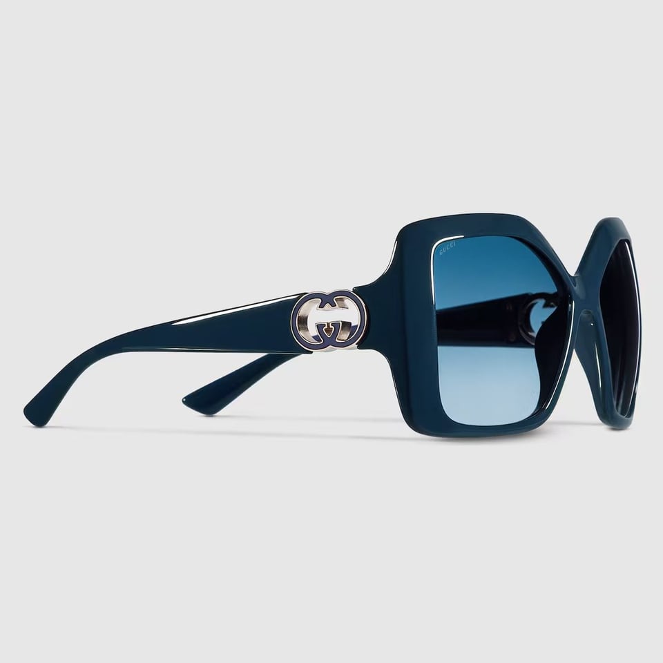 Gucci Navy Square Frame Sunglasses GG2015S view 3