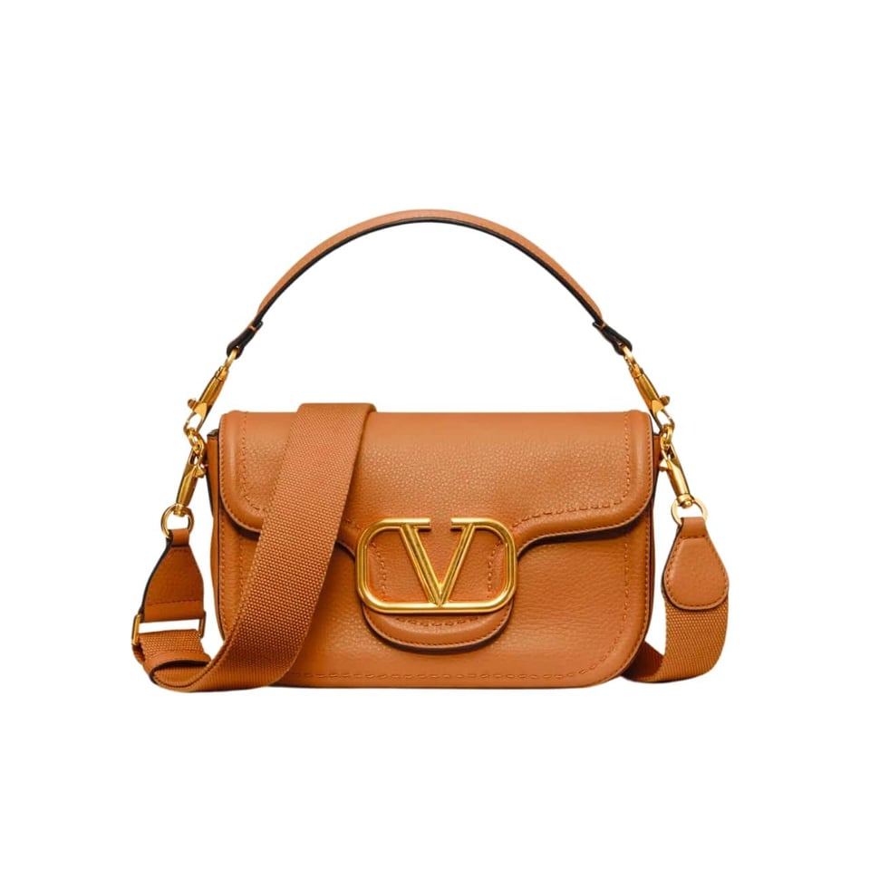Valentino Garavani Alltime Grainy Calfskin Shoulder Bag Almond 23Cm 5W0B0N20Imz Kel view 2
