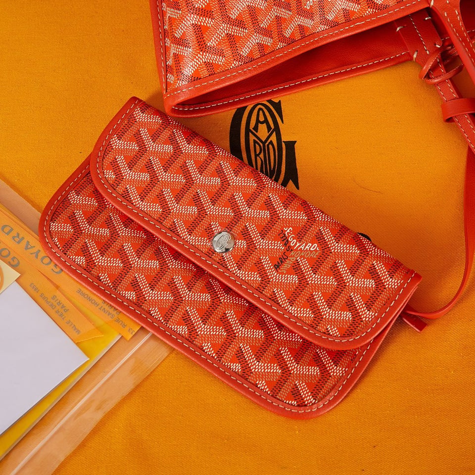 Goyard Saint Louis Gm 40 Orange Canvas Chevroches Calfskin view 7