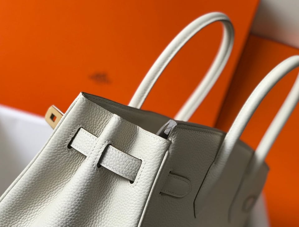 Hermes Birkin 35Cm Bag Ivory Togo Gold Hardware view 6