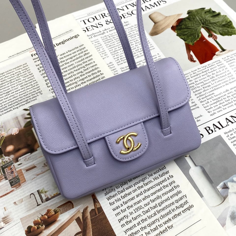 Chanel Clutch Purple Bag 17cm/6.7in view 5