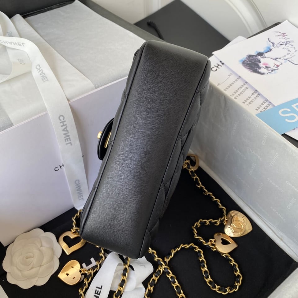 Chanel Mini Flap Bag 20cm Heart Chain view 12